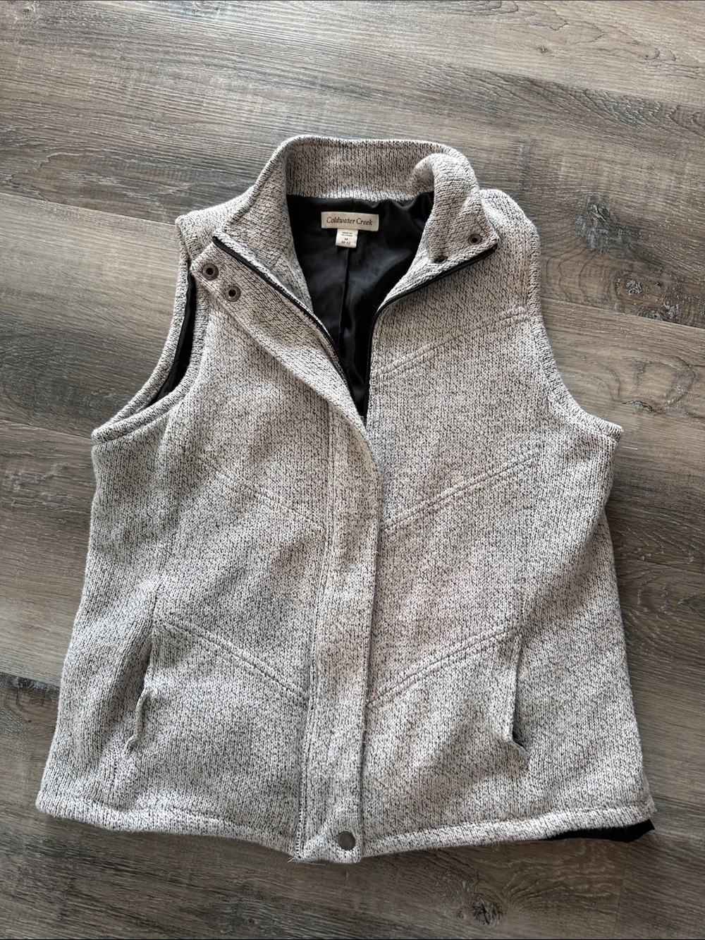 Coldwater Creek Women's Heather Gray Quilted Vest sz m